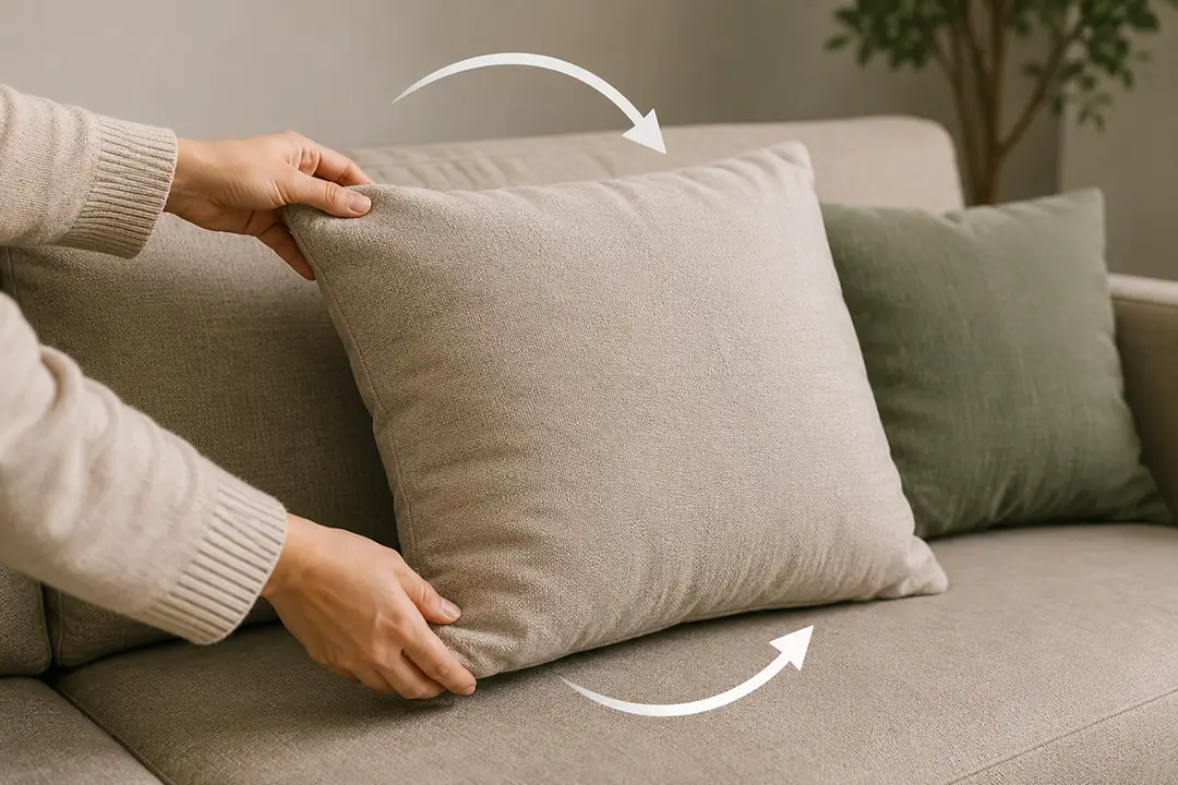 چرخش منظم کوسن مبل برای افزایش عمر مبل